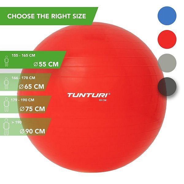 Gymnastický míč TUNTURI 65 cm červený