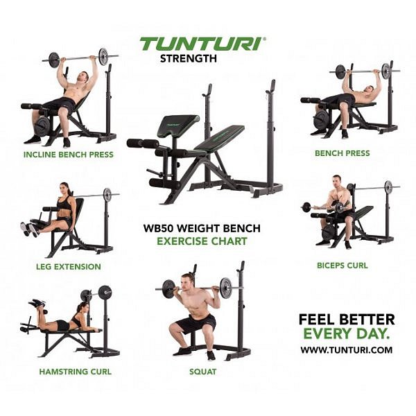 Posilovací lavice TUNTURI WB50 Mid Width Weight Bench