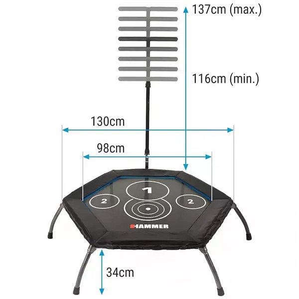 Trampolína s madlem HAMMER Fitness Cross Jump